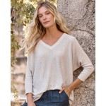 Linen Oversized V-Neck Sweater