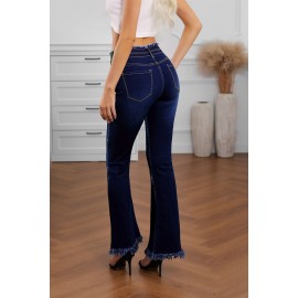 Dark Blue High Rise Flare Jeans