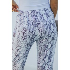 Snakeskin Print Wide Legs Pants