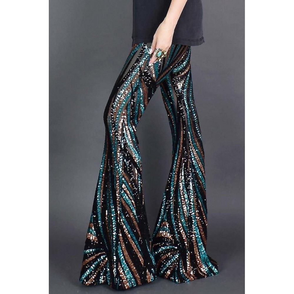 Black&Green Sequin Pants