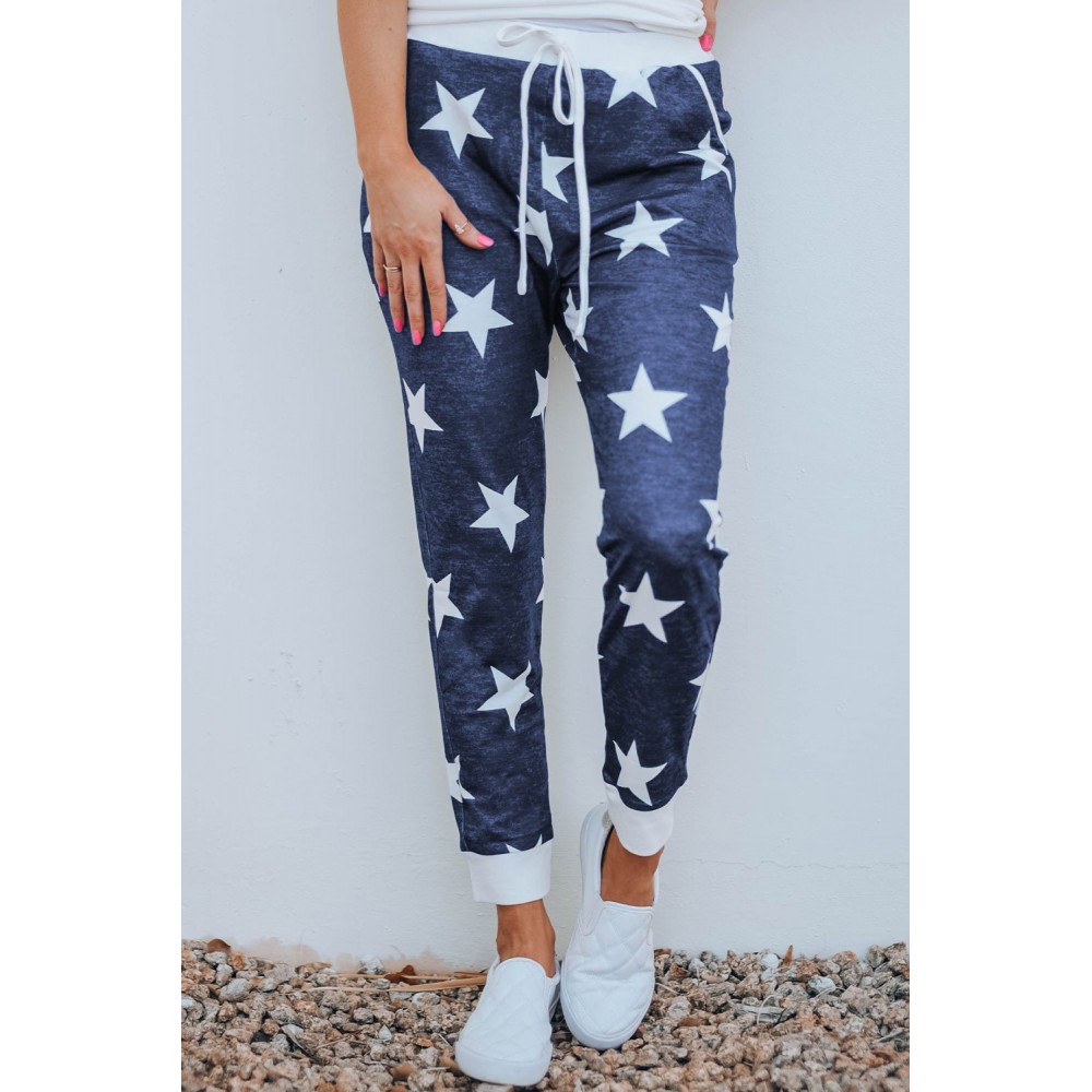 Blue Star Printed Women Joggers