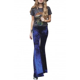 Cobalt Blue Flare Velvet Pants