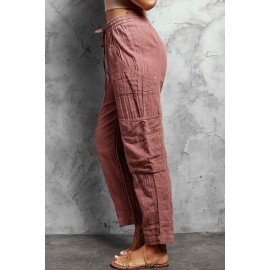 Pink Pocketed Utility Pants