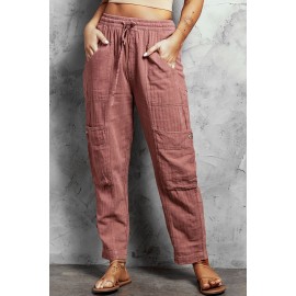 Pink Pocketed Utility Pants