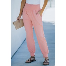 Pink Pocketed Casual Joggers