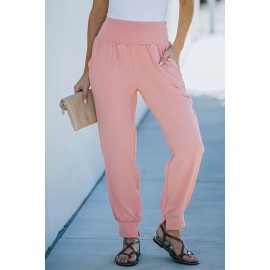 Pink Pocketed Casual Joggers