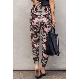 Pink Camouflage Casual Sports Pants