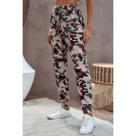 Pink Camouflage Casual Sports Pants