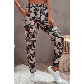 Pink Camouflage Casual Sports Pants