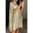 Apricot Glitter Mock Neck Cape Design Sequins Dress