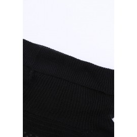 Black Highlight Colorblock Turtleneck Pullover Sweater