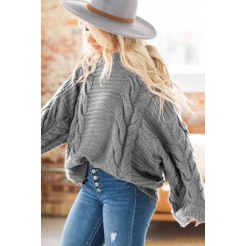 Gray Cable Knit Sweater