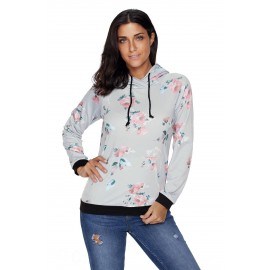 Casual Floral Printed Hoodie