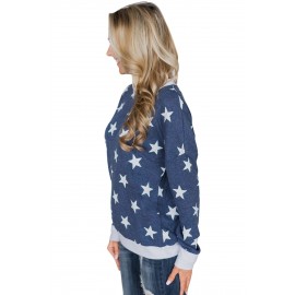 Navy All Over Star Sweatshirt